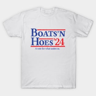 Boats and Hoes 2024 Election Funny T-Shirt